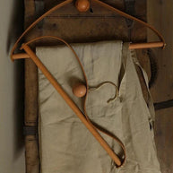Genuine Leather Solid Oak Wood Hangers for Clothes-MinimalisticDecor.com