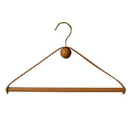 Genuine Leather Solid Oak Wood Hangers for Clothes-MinimalisticDecor.com