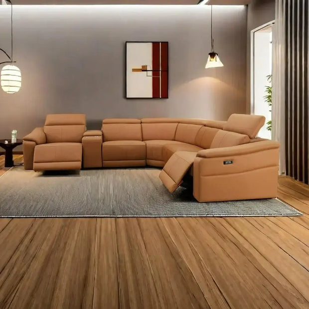 Genuine Luxury Leather Reclining Sectional Set – Ultimate Comfort & Elegance-MinimalisticDecor.com