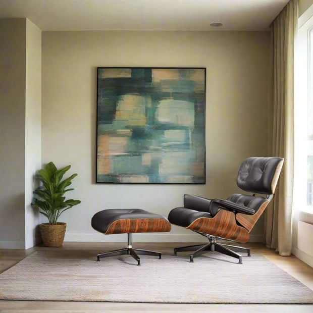 Genuine Top Grain Leather Swivel Lounge Chair & Ottoman-MinimalisticDecor.com