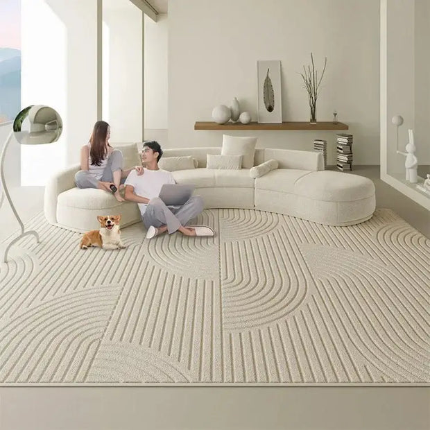 Geometric 3D Diatom Silk Rugs for Living Room-MinimalisticDecor.com