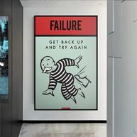Get Back Up and Try - Monopoly Canvas Wall Art-MinimalisticDecor.com