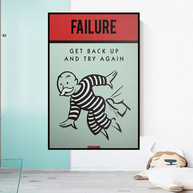 Get Back Up and Try - Monopoly Canvas Wall Art-MinimalisticDecor.com