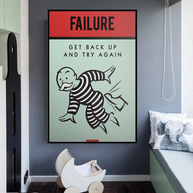 Get Back Up and Try - Monopoly Canvas Wall Art-MinimalisticDecor.com