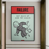 Get Back Up and Try - Monopoly Canvas Wall Art-MinimalisticDecor.com