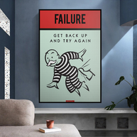 Get Back Up and Try - Monopoly Canvas Wall Art-MinimalisticDecor.com