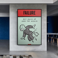 Get Back Up and Try - Monopoly Canvas Wall Art-MinimalisticDecor.com