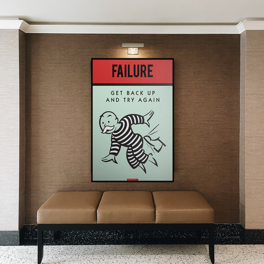 Get Back Up and Try - Monopoly Canvas Wall Art-MinimalisticDecor.com