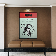 Get Back Up and Try - Monopoly Canvas Wall Art-MinimalisticDecor.com