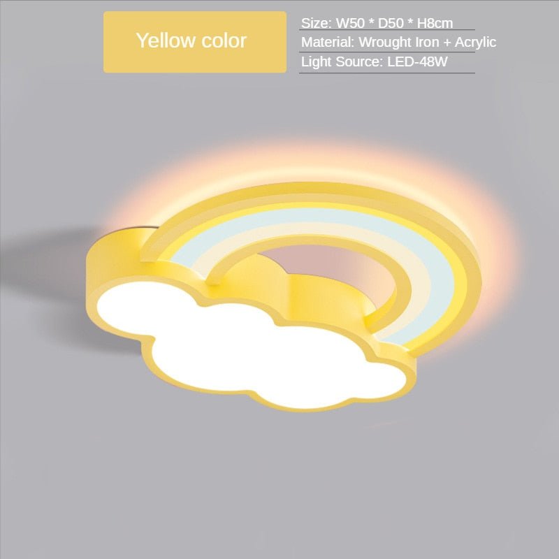 Girls Cloud Rainbow Ceiling Light | Kids Room Decor Lights-MinimalisticDecor.com