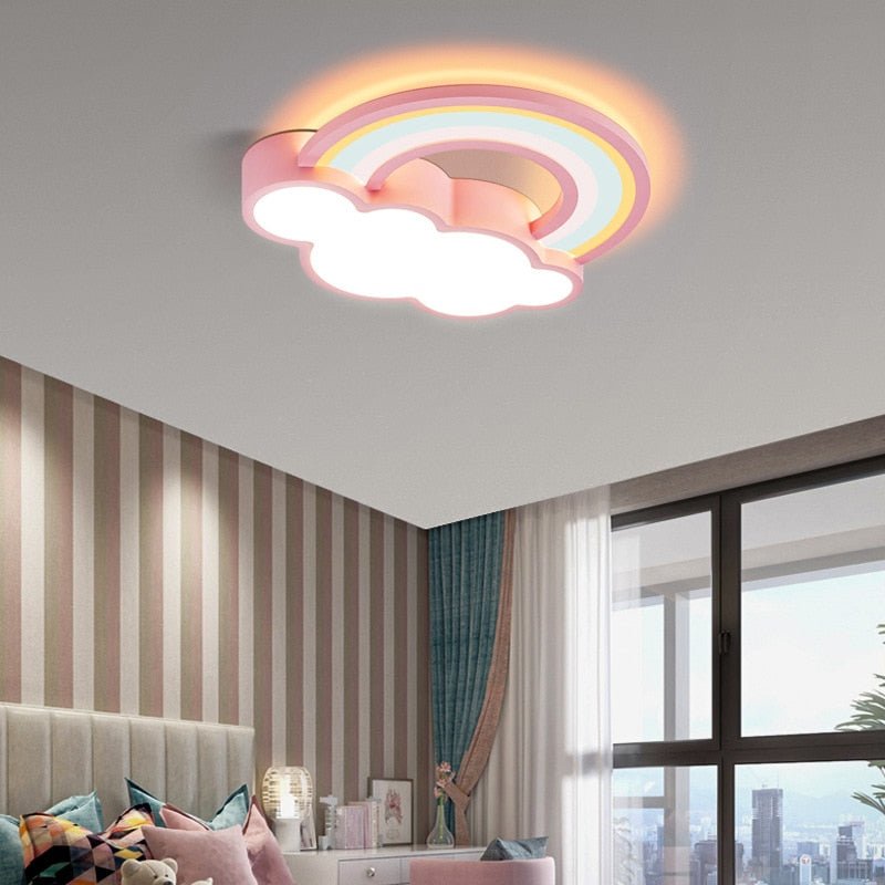 Girls Cloud Rainbow Ceiling Light | Kids Room Decor Lights-MinimalisticDecor.com