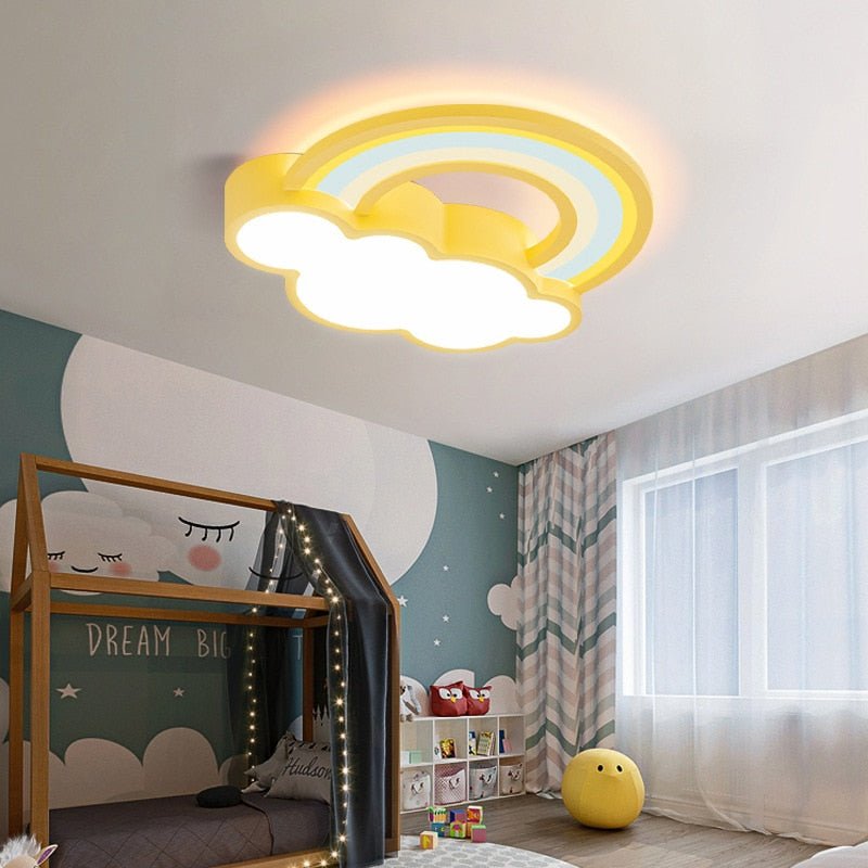 Girls Cloud Rainbow Ceiling Light | Kids Room Decor Lights-MinimalisticDecor.com