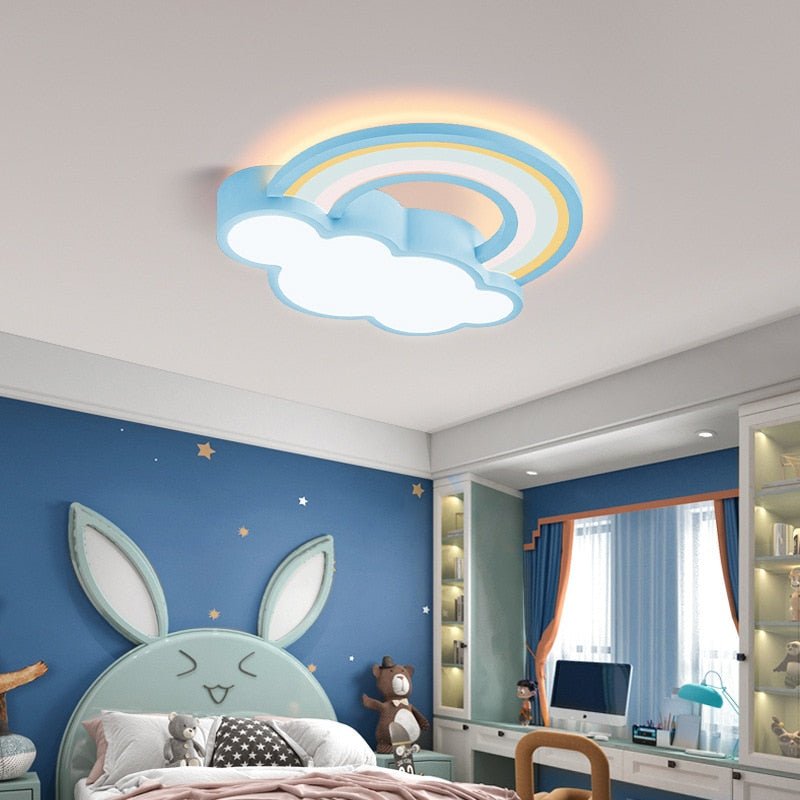 Girls Cloud Rainbow Ceiling Light | Kids Room Decor Lights-MinimalisticDecor.com