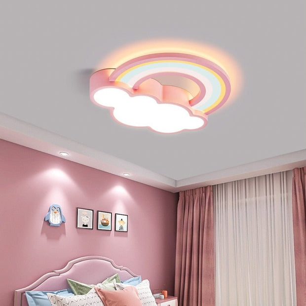 Girls Cloud Rainbow Ceiling Light | Kids Room Decor Lights-MinimalisticDecor.com