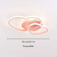 Girls Love Hearts Ceiling Light | Kids Room Decor Lights-MinimalisticDecor.com