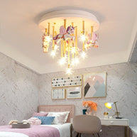 Girls Merry Go Roond Horses Ceiling Light | Kids Room Decor Lights-MinimalisticDecor.com