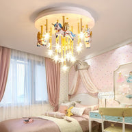 Girls Merry Go Roond Horses Ceiling Light | Kids Room Decor Lights-MinimalisticDecor.com