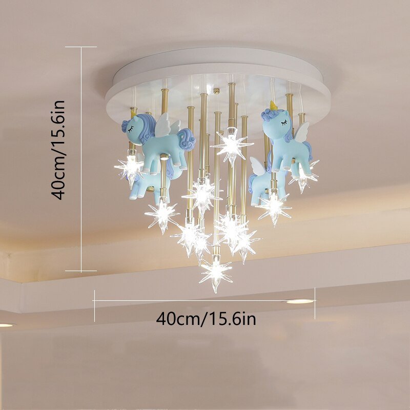 Girls Merry Go Roond Horses Ceiling Light | Kids Room Decor Lights-MinimalisticDecor.com