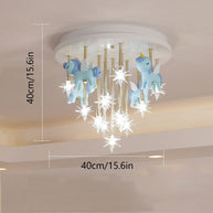Girls Merry Go Roond Horses Ceiling Light | Kids Room Decor Lights-MinimalisticDecor.com