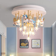Girls Merry Go Roond Horses Ceiling Light | Kids Room Decor Lights-MinimalisticDecor.com
