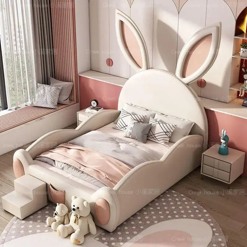 Girls Room Bunny Rabbit Bed Set – Whimsical Design with Easy Assembly-MinimalisticDecor.com