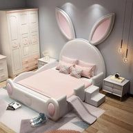 Girls Room Bunny Rabbit Bed Set – Whimsical Design with Easy Assembly-MinimalisticDecor.com