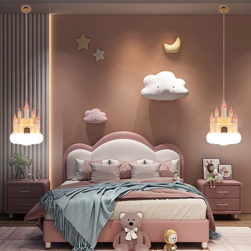 Girls Room Creative Castle Pendant Lamp Chandelier-MinimalisticDecor.com