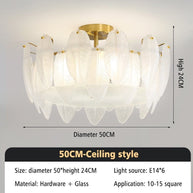 Glass Feather Chandelier: Elegant Lighting Fixture-MinimalisticDecor.com