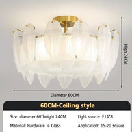 Glass Feather Chandelier: Elegant Lighting Fixture-MinimalisticDecor.com