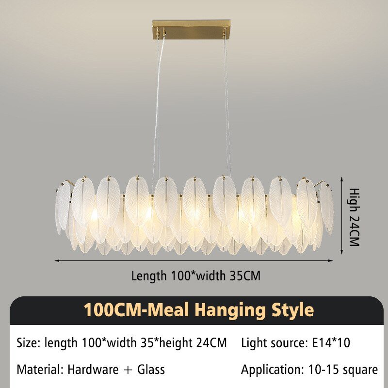 Glass Feather Chandelier: Elegant Lighting Fixture-MinimalisticDecor.com