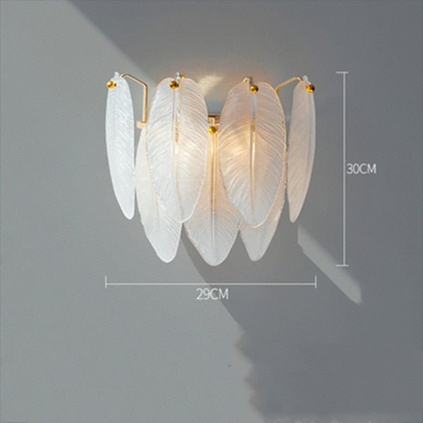 Glass Feather Chandelier: Elegant Lighting Fixture-MinimalisticDecor.com
