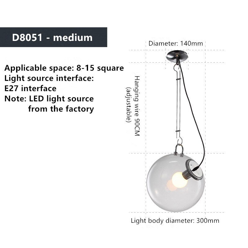 Glass Globe LED Hanging Light Chandelier-MinimalisticDecor.com
