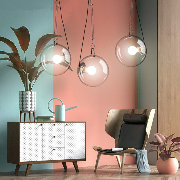 Glass Globe LED Hanging Light Chandelier-MinimalisticDecor.com