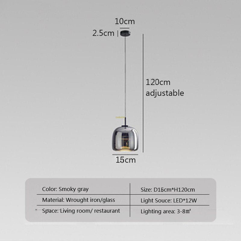 Glass LED Pendant Hanging Lamp For Dining Room-MinimalisticDecor.com