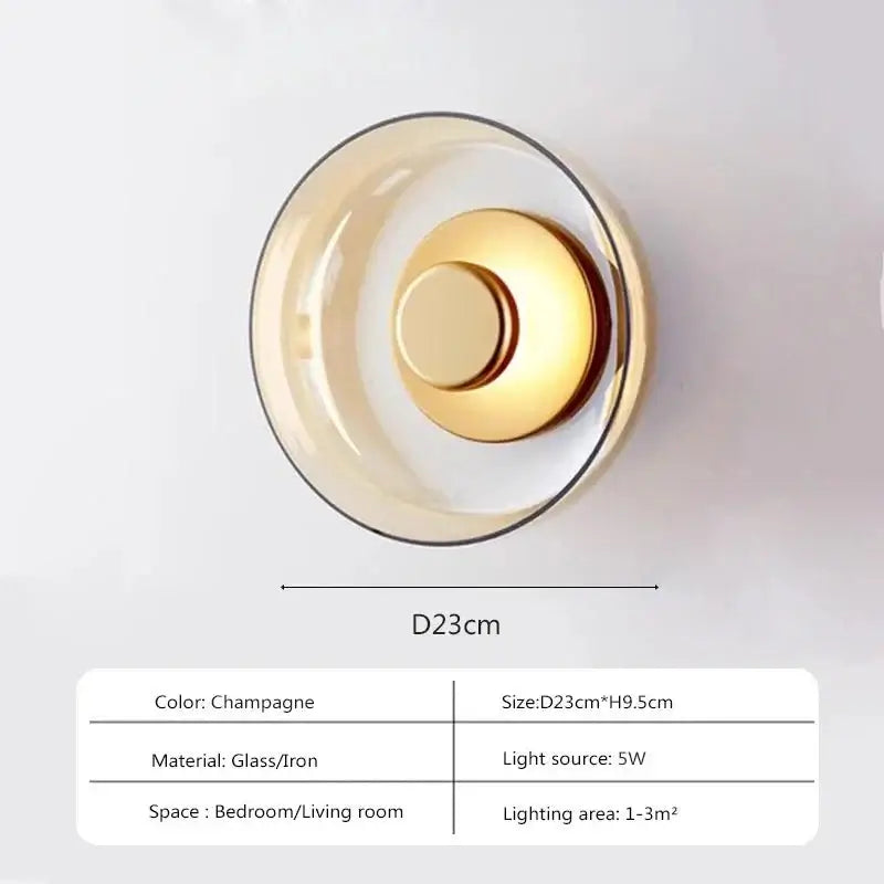 Glass LED Wall Sconce – Nordic Stained Glass Light Fixture-MinimalisticDecor.com