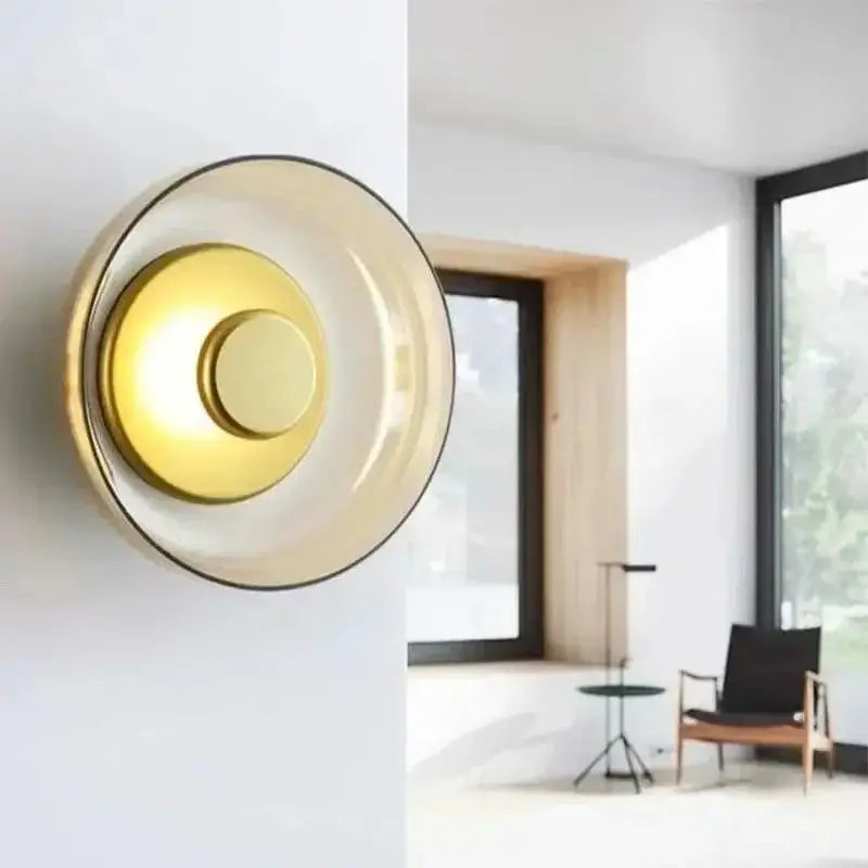 Glass LED Wall Sconce – Nordic Stained Glass Light Fixture-MinimalisticDecor.com