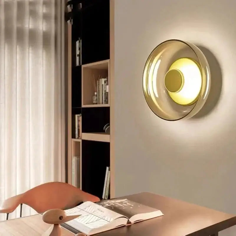 Glass LED Wall Sconce – Nordic Stained Glass Light Fixture-MinimalisticDecor.com