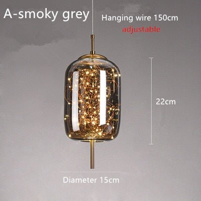 Glass Net Long Line Pendant Chandelier Lights-MinimalisticDecor.com
