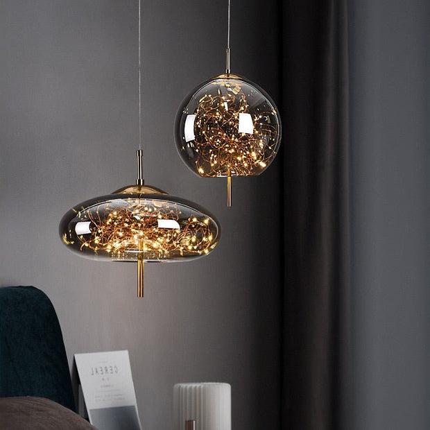 Glass Net Long Line Pendant Chandelier Lights-MinimalisticDecor.com
