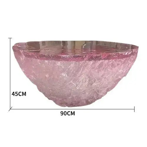 Glass Resin Rocky Glacier Designer Coffee Table-MinimalisticDecor.com