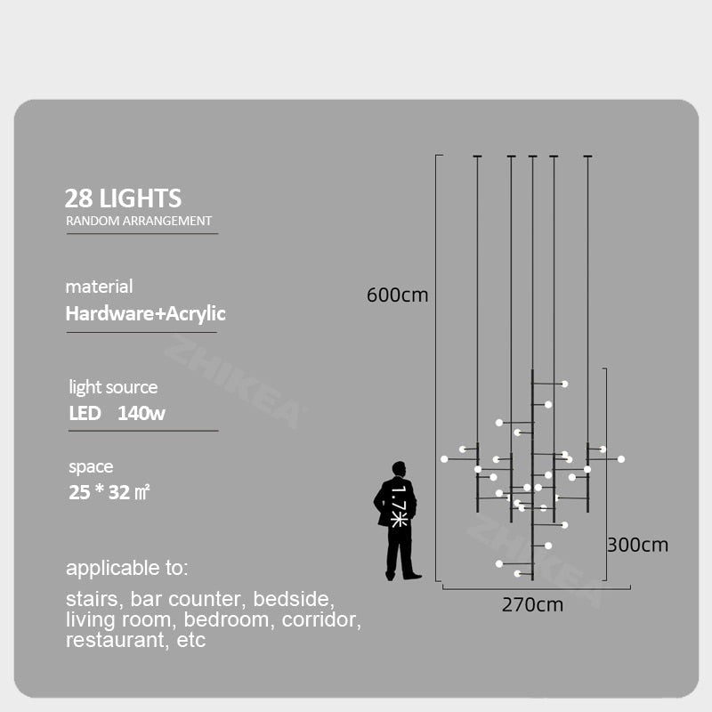 Globe Stems Chandelier: Exquisite Lighting Fixture-MinimalisticDecor.com