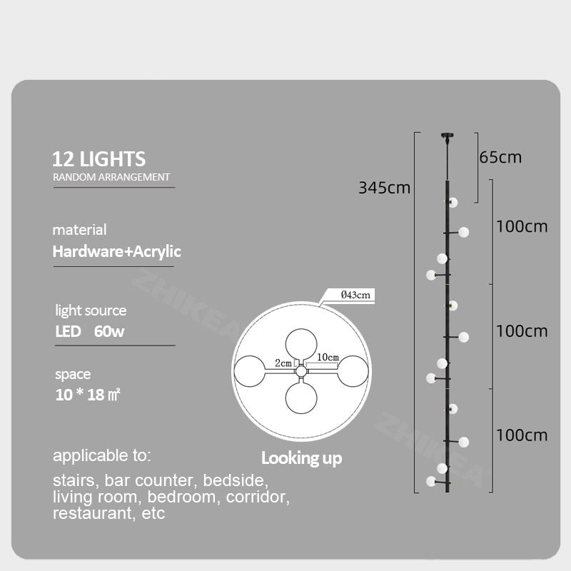 Globe Stems Chandelier: Exquisite Lighting Fixture-MinimalisticDecor.com