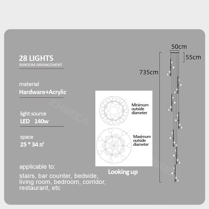 Globe Stems Chandelier: Exquisite Lighting Fixture-MinimalisticDecor.com