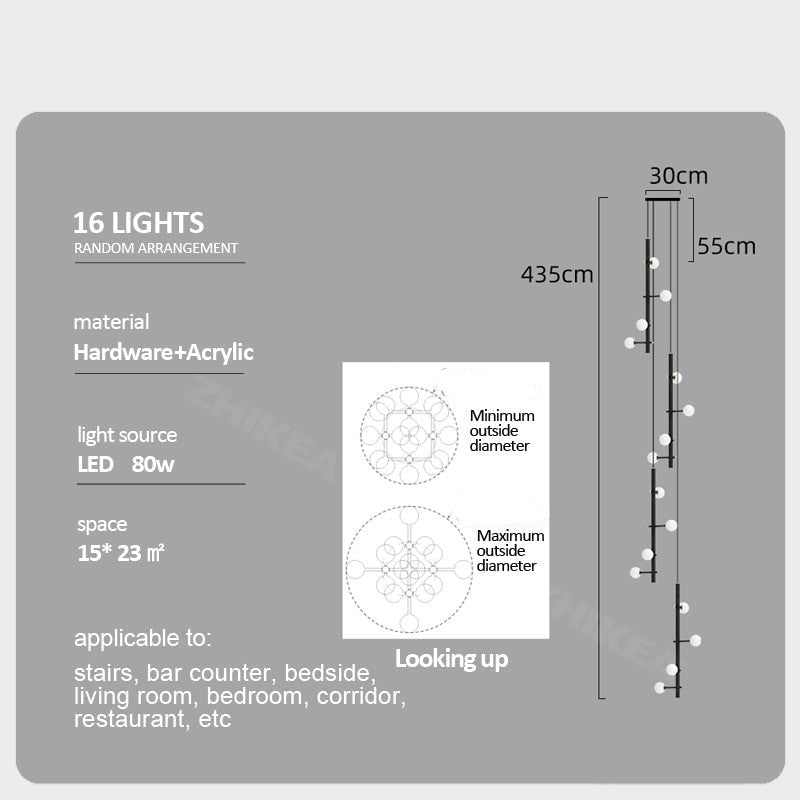 Globe Stems Chandelier: Exquisite Lighting Fixture-MinimalisticDecor.com