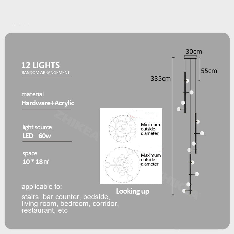 Globe Stems Chandelier: Exquisite Lighting Fixture-MinimalisticDecor.com