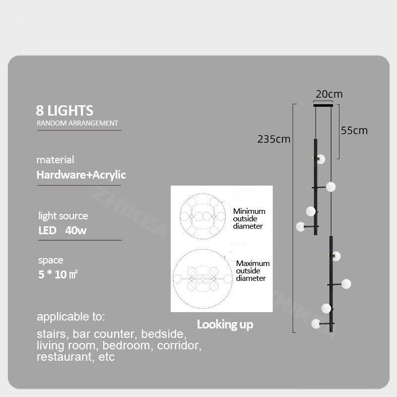 Globe Stems Chandelier: Exquisite Lighting Fixture-MinimalisticDecor.com