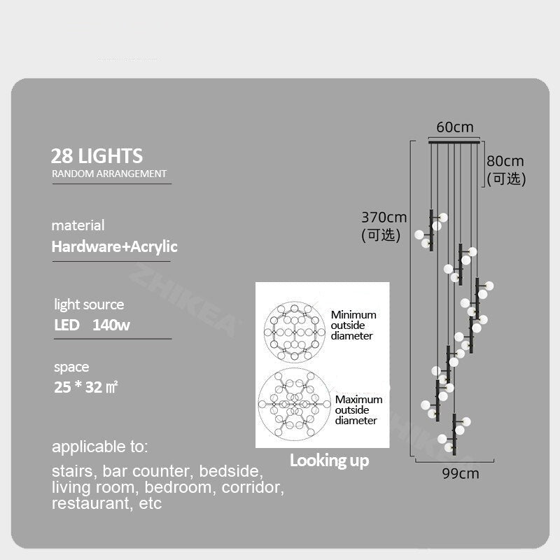 Globe Stems Chandelier: Exquisite Lighting Fixture-MinimalisticDecor.com