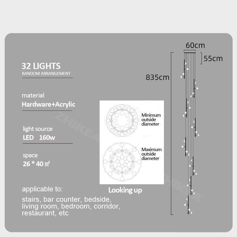 Globe Stems Chandelier: Exquisite Lighting Fixture-MinimalisticDecor.com