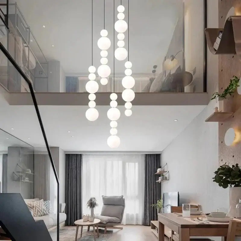 Globes Pendant Loops Staircase Chandelier Lighting-MinimalisticDecor.com
