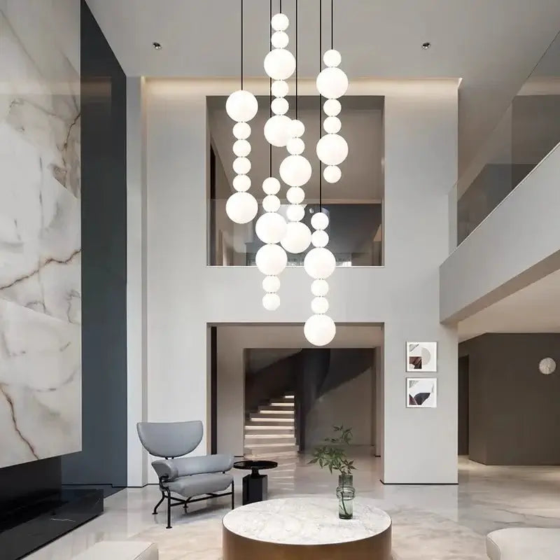 Globes Pendant Loops Staircase Chandelier Lighting-MinimalisticDecor.com